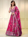 Anaadih Floral Print Semi Stitched Lehenga 