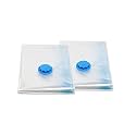 Anadi Pack of 2 Vacuum Storage Reusable Ziplock Smart Space Saver Bags for Clothes, Blankets, Home & Travel, Compression Sealer Bags (Size : 80 cm x110 cm)