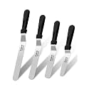 Anaeat Icing Spatulas, Set of 4 Professional Cake Angled Offset Spatula with 4", 6", 8", 10" Stainless Steel Blades - Thickened Frosting Knife with Plastic Handle for Cake Decorating, Pastry & Baking