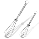 Anaeat Mini Wire Whisks, Set of 2 Portable Stainless Steel Kitchen Tiny Whisk &amp; Egg Beater with Thick Wire - Sturdy Small Mixing Balloon for Cooking, Blending, Whiping, Beating and Stirring (5" + 7")