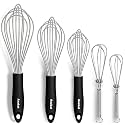 Anaeat Stainless Steel Kitchen Whisk Set of 5, Milk and Egg Beater Blender with Thick Wire for Whisking, Cooking, Baking, Beating and Stirring - 5"+7" Mini Whisk and 9''+11''+12'' Balloon Whisk