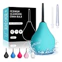 Anal Douche Enema Kit - 224ml Enema Bulb Douches for Men and Women, Reusable Enemas with 3 Replaceable Nozzle for Daily Care &amp; Travel(Green)