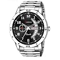 Analog Day Date Functioning Stainless Steel Chain