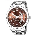 Analog Day Date Functioning Stainless Steel Chain