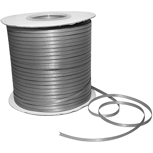100 polyester double face satin ribbon for craft embroidery and decoration 3 mm silver 457 meter