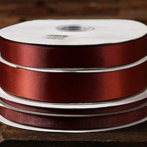 100 polyester double face satin ribbon for craft embroidery and decoration 6 mm golden brown 914 meter