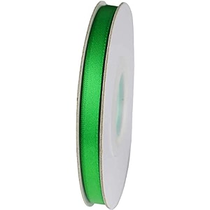 100 polyester double face satin ribbon for craft embroidery and decoration - color classic green size 6 mm 914 meter