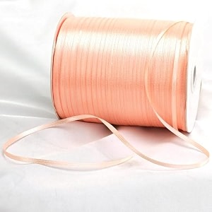 100 polyester double face satin ribbon for craft embroidery and decoration 3 mm peach 457 meter