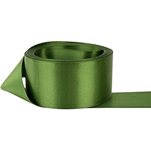 100 polyester double face satin ribbon for craft embroidery and decoration 9 mm moss 914 meter