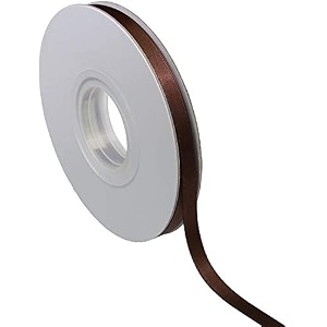 100 polyester double face satin ribbon for craft embroidery and decoration 6 mm brown 914 meter
