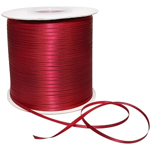 100 polyester double face satin ribbon for craft embroidery and decoration 3 mm ruby 457 meter