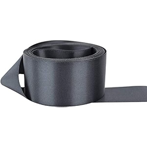 100 polyester double face satin ribbon for craft embroidery and decoration 6 mm charcoal 914 meter