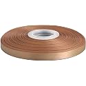 100% Polyester Double Face Satin Ribbon for Craft Embroidery and Decoration (9 mm, Tan, 91.4 Meter)