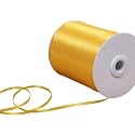 100% Polyester Double Face Satin Ribbon for Craft Embroidery and Decoration (3 mm, Golden, 457 Meter)
