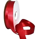 100% Polyester Double Face Satin Ribbon for Craft Embroidery and Decoration (18 mm, Ruby, 91.4 Meter)