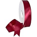 100% Polyester Double Face Satin Ribbon for Craft Embroidery and Decoration (9 mm, Ruby, 91.4 Meter)