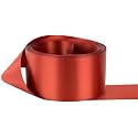 100% Polyester Double Face Satin Ribbon for Craft Embroidery and Decoration (25 mm, Rust, 91.4 Meter)