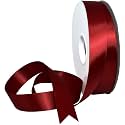 100% Polyester Double Face Satin Ribbon for Craft Embroidery and Decoration (22 mm, Sherry, 91.4 Meter)