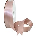 100% Polyester Double Face Satin Ribbon for Craft Embroidery and Decoration (6 mm, Cameo, 91.4 Meter)