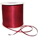 100% Polyester Double Face Satin Ribbon for Craft Embroidery and Decoration (3 mm, Ruby, 457 Meter)