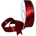 100% Polyester Double Face Satin Ribbon for Craft Embroidery and Decoration (12 mm, Sherry, 91.4 Meter)