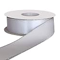 100% Polyester Double Face Satin Ribbon for Craft Embroidery and Decoration (6 mm, Metal Grey)