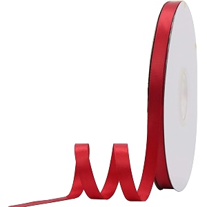 100 polyester double side satin ribbon for craft embroidery and decoration 25 mm hot red