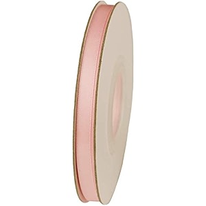 100 polyester double side satin ribbon for craft embroidery and decoration 18 mm icy pink