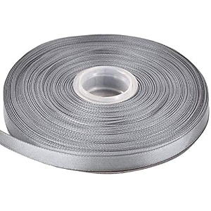 anand crafts 100 polyester double side satin ribbon for craft embroidery and decoration 22 mm metal gray