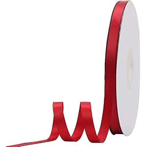100 polyester double side satin ribbon for craft embroidery and decoration 12 mm hot red