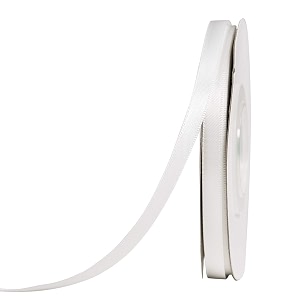 100 polyester double side satin ribbon for craft embroidery and decoration 18 mm off-white