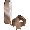 100% Polyester Double Side Satin Ribbon for Craft Embroidery and Decoration (22 mm, Golden Brown)