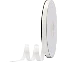 100% Polyester Double Side Satin Ribbon for Craft Embroidery and Decoration (25 mm, Off-White)