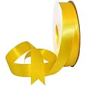 100% Polyester Double Side Satin Ribbon for Craft Embroidery and Decoration (12 mm, Golden)