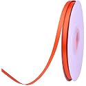 100% Polyester Double Side Satin Ribbon for Craft Embroidery and Decoration (16 mm, Neon Orange)
