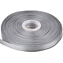 100% Polyester Double Side Satin Ribbon for Craft Embroidery and Decoration (12 mm, Metal Gray)