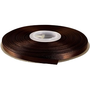 double side satin ribbon for craft embroidery and decoration 25 mm brown