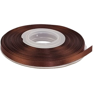 double side satin ribbon for craft embroidery and decoration 16 mm brown