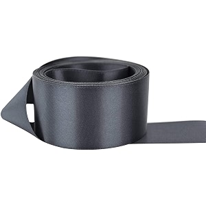 double side satin ribbon for craft embroidery and decoration 12 mm charcoal