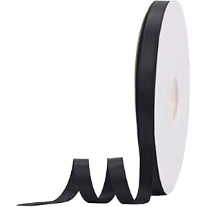 double side satin ribbon for craft embroidery and decoration 12 mm black