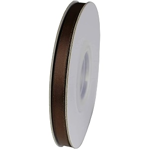 double side satin ribbon for craft embroidery and decoration 12 mm brown