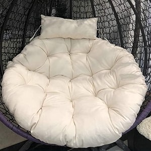 polyester designer round cushion for hanging basket swing chair for outdoor egg swing chairgarden swing seat padded pillowoff white