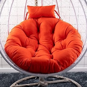 polyester designer round cushion for hanging basket swing chair for outdoor egg swing chairgarden swing seat padded pillow orange