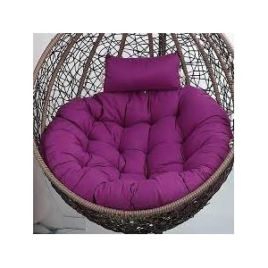 polyester designer round cushion for hanging basket swing chair for outdoor egg swing chairgarden swing seat padded pillow purple