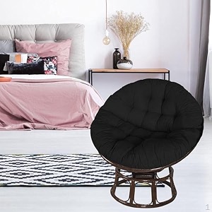 polyester designer round cushion for hanging basket swing chair for outdoor egg swing chairgarden swing seat padded pillow black