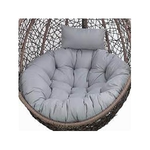 polyester designer round cushion for hanging basket swing chair for outdoor egg swing chairgarden swing seat padded pillow light grey