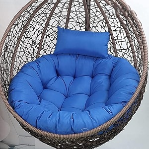 polyester designer round cushion for hanging basket swing chair for outdoor egg swing chairgarden swing seat padded pillow royal blue