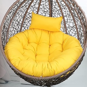 polyester designer round cushion for hanging basket swing chair for outdoor egg swing chairgarden swing seat padded pillowyellow