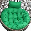 Polyester Designer Round Cushion for Hanging Basket Swing Chair for Outdoor Egg Swing Chair/Garden Swing, Seat Padded Pillow(Green)