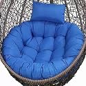 Polyester Designer Round Cushion for Hanging Basket Swing Chair for Outdoor Egg Swing Chair/Garden Swing, Seat Padded Pillow (Blue)